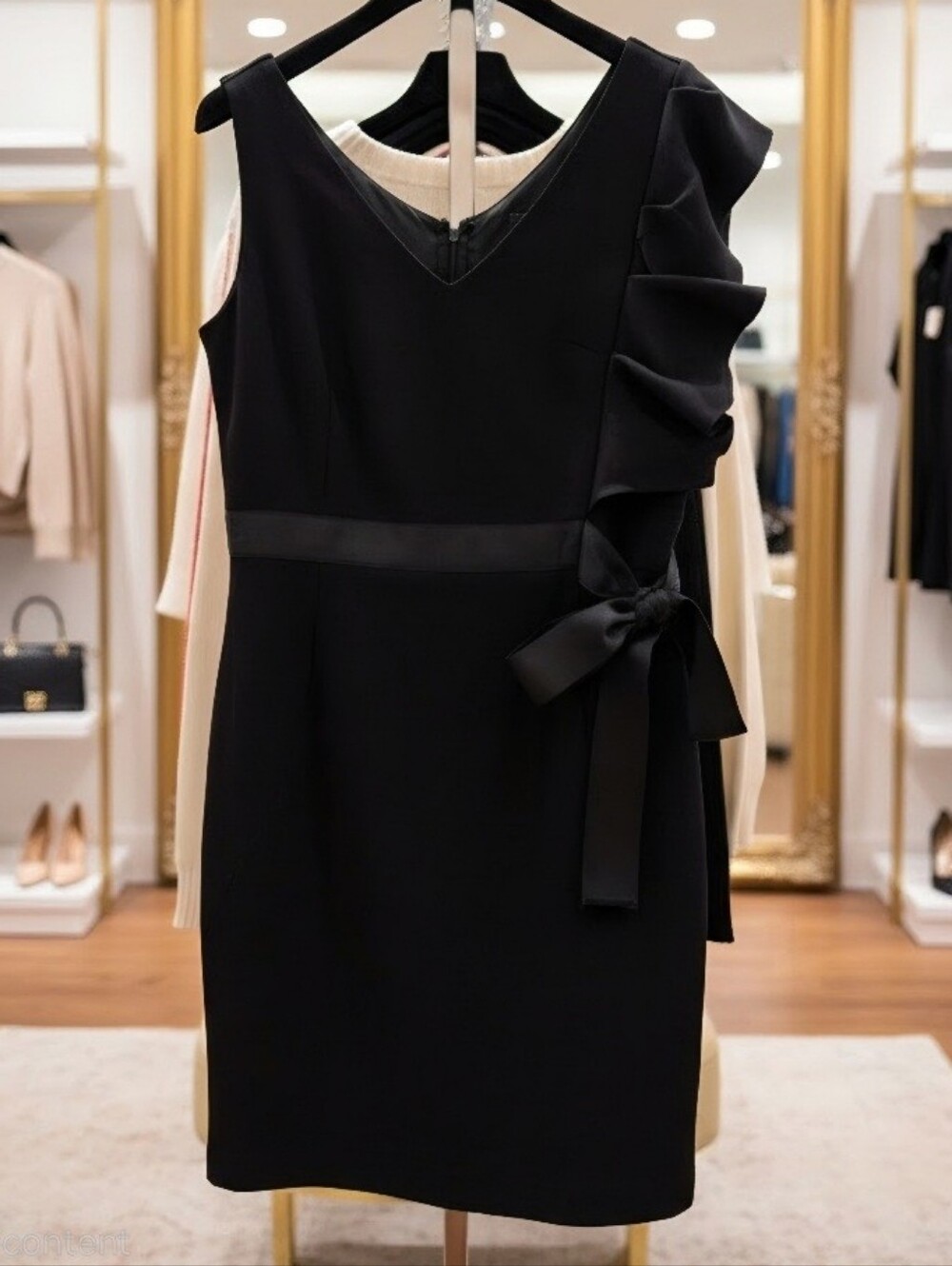 New York & Co. Black Ruffled Dress